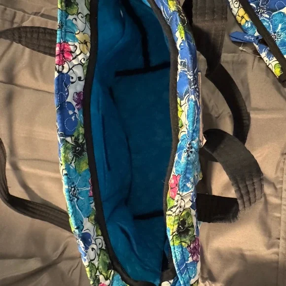 Donna Sharp Blue & Green Quilted Purse and Matching Wallet - Picture 4 of 9